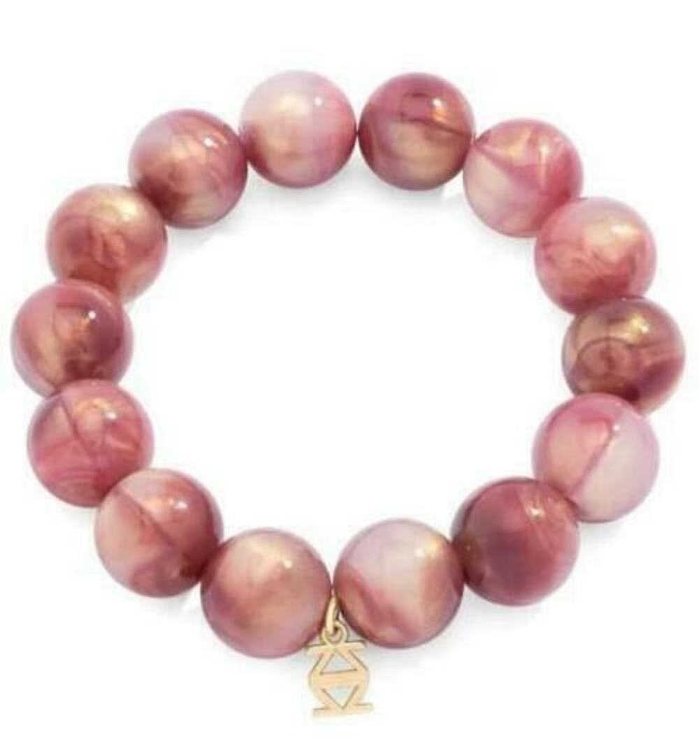 Zenzii Chunky Iridescent Bead Stretch Bracelet Berry